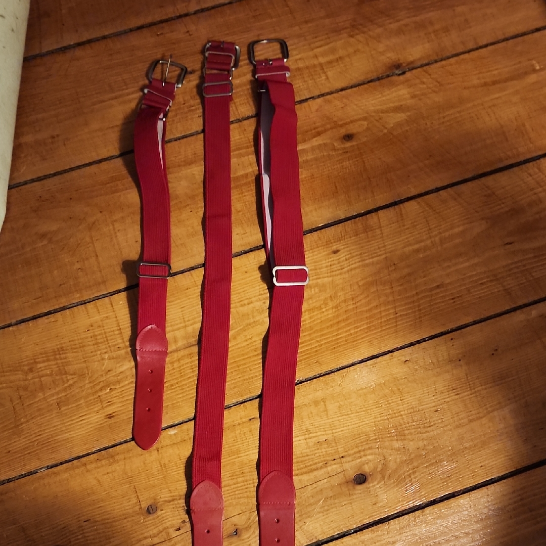 Red Adjustable Belts With Buckles